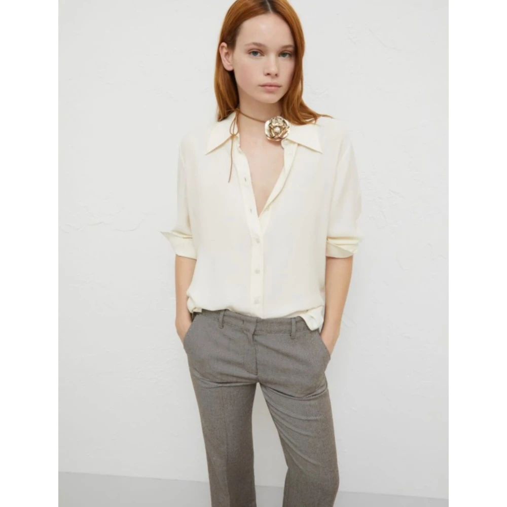 Marella Crème Blouses voor Vrouwen Beige Dames