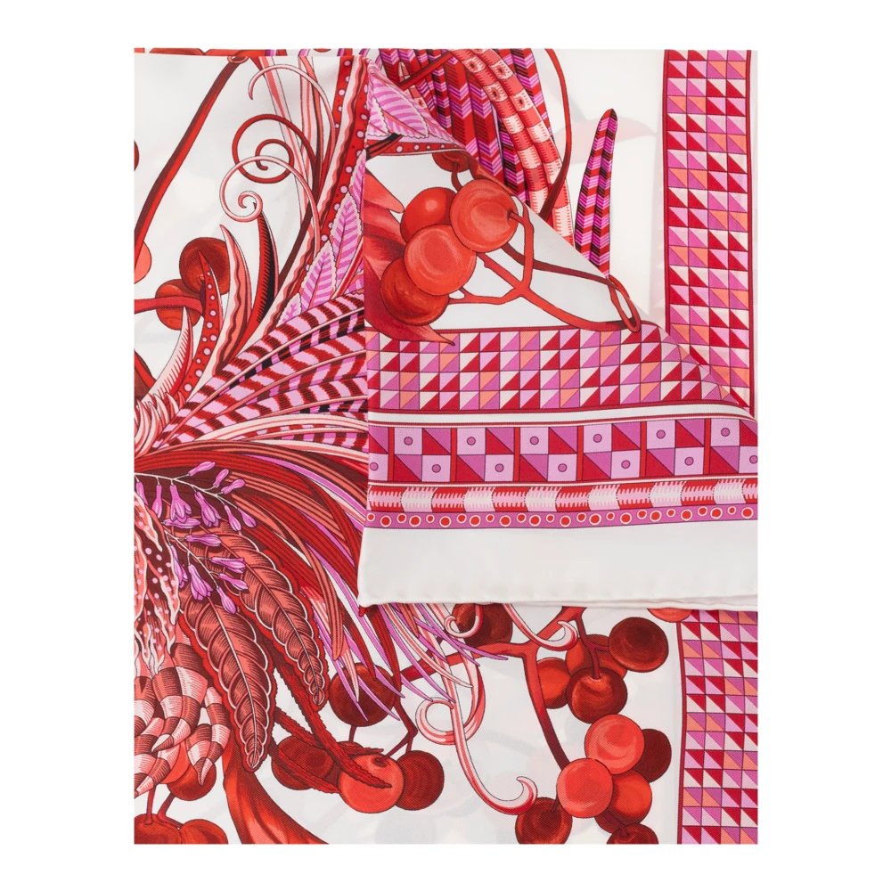 Salvatore Ferragamo Zijden sjaal met print Red Dames