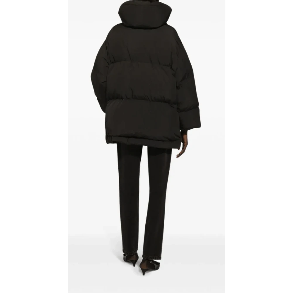 Dolce & Gabbana Zwarte Pufferjas met Hoge Hals Black Dames