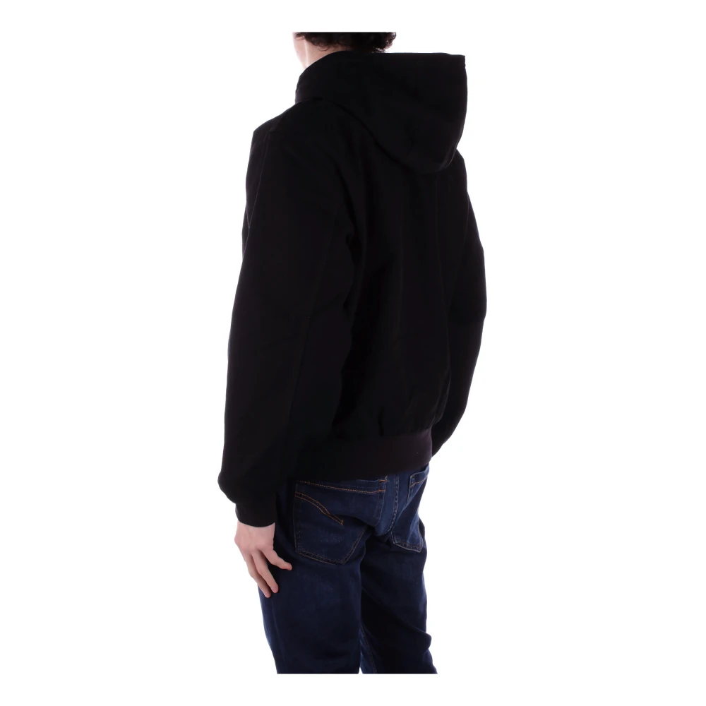 Carhartt WIP Capuchon Logo Jas Rits Voorzakken Black Heren
