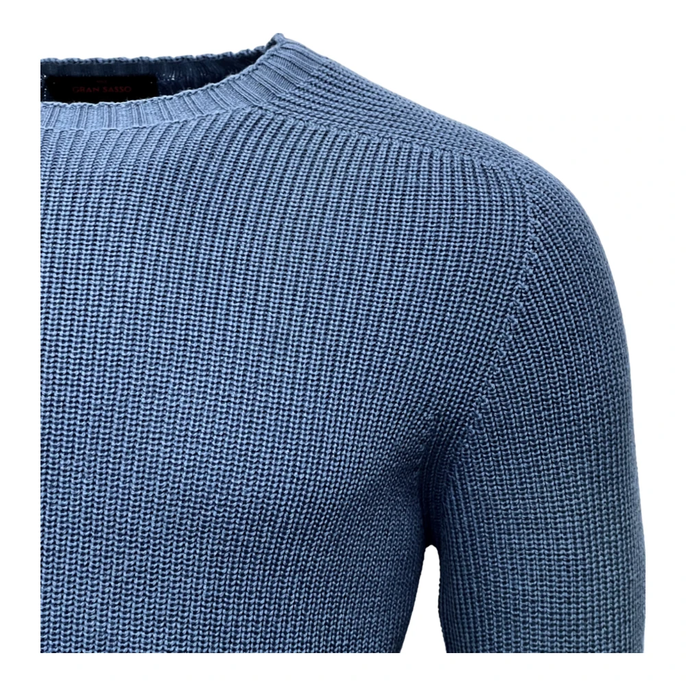 Gran Sasso Rainwool Denimblauwe Trui Blue Heren