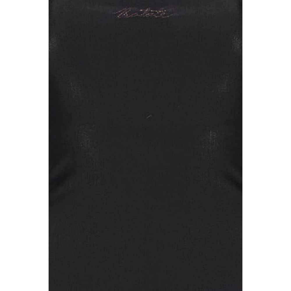 Rotate Birger Christensen Kanten Jurk met Ruches Black Dames