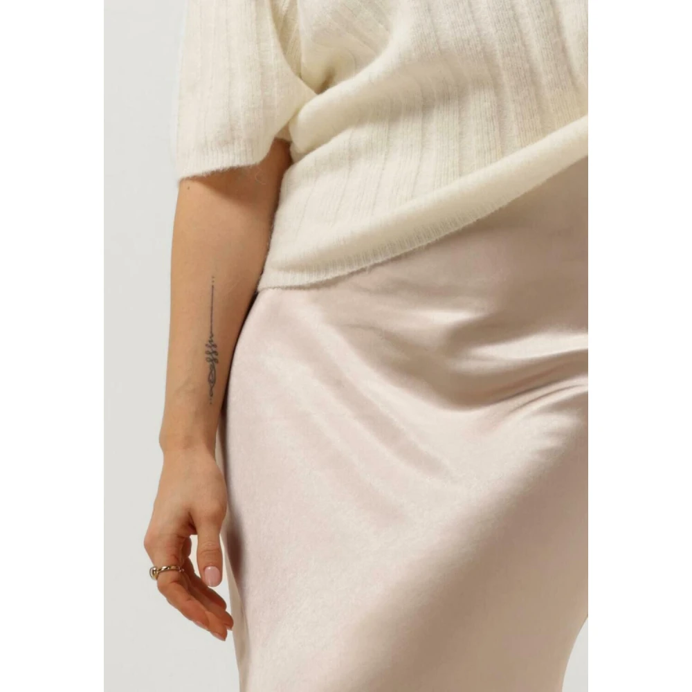 Notre-v Dames Rokken Satin Long Skirt Beige Dames