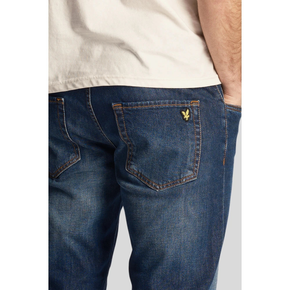 Lyle & Scott Broek Tapered Denim Blue Heren