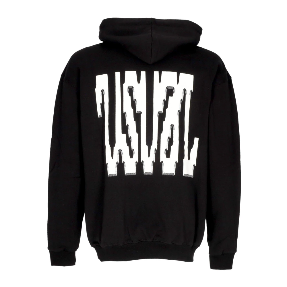 Usual Zwarte Digi Hoodie Sweatshirt met lange mouwen Black Heren
