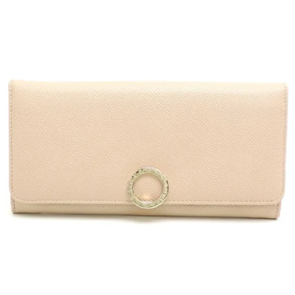 Bvlgari Vintage Pre-owned Leather wallets Beige Dames