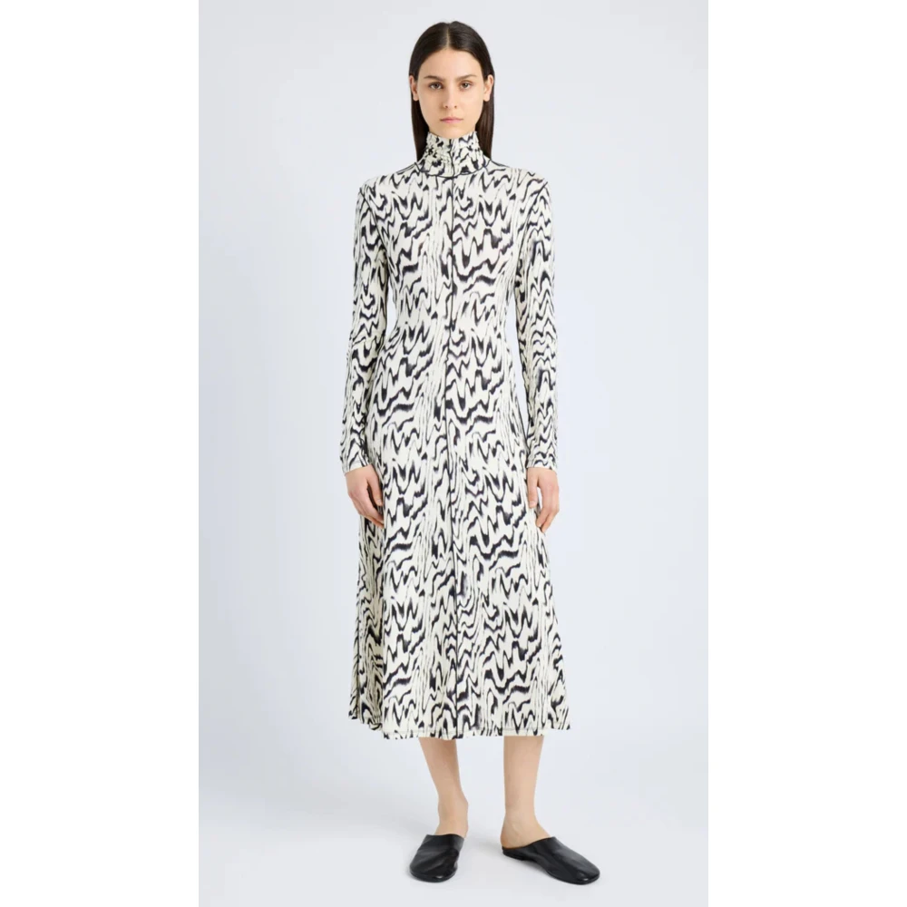 Proenza Schouler Abstract Motief Jersey Jurk White Dames