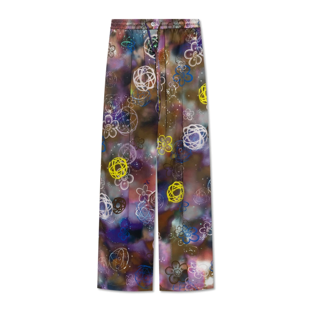 Kenzo Vrouw Multicolor Broeken Dames, Veelkleurig, 2XS, Zijden Broek