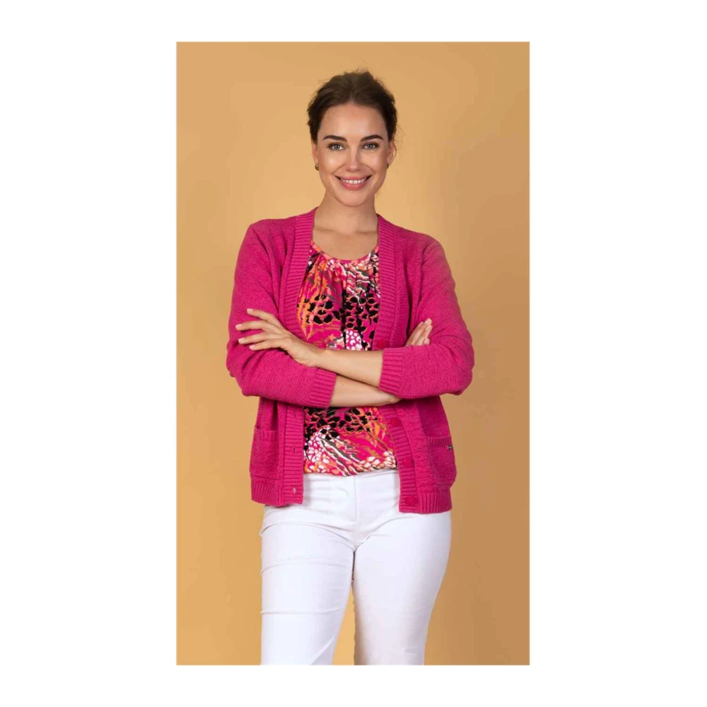 Roberto sarto vest Cardigan v-neck 411120 h945 pink (desert rose) Pink Dames