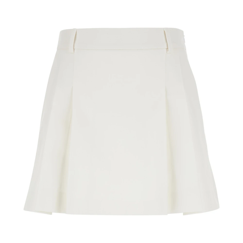 Plain Units Witte Geplooide Mini Rok White Dames