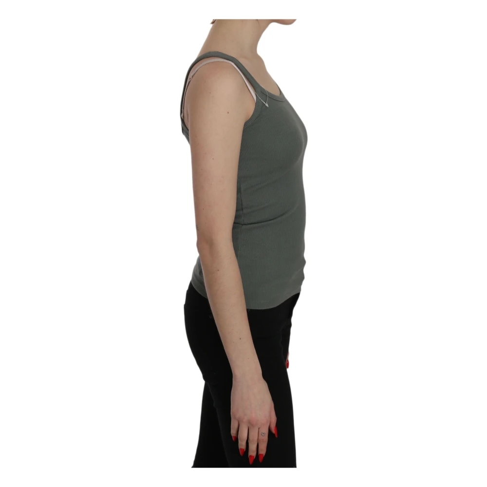 Pink Memories Groen Spaghetti Strap Tank Top Green Dames