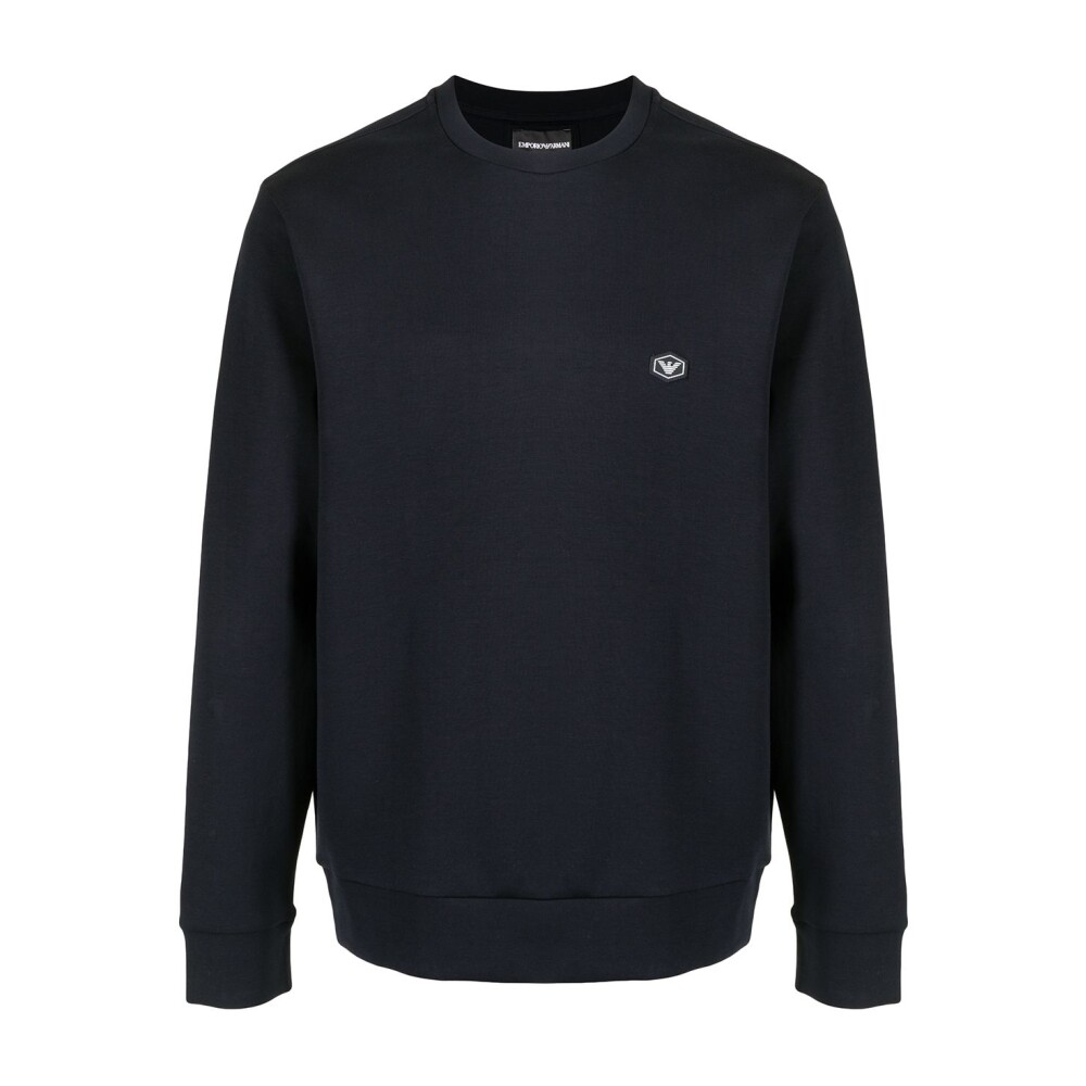 Blue Logo Patch Sweatshirt Emporio Armani Sweatshirts Miinto