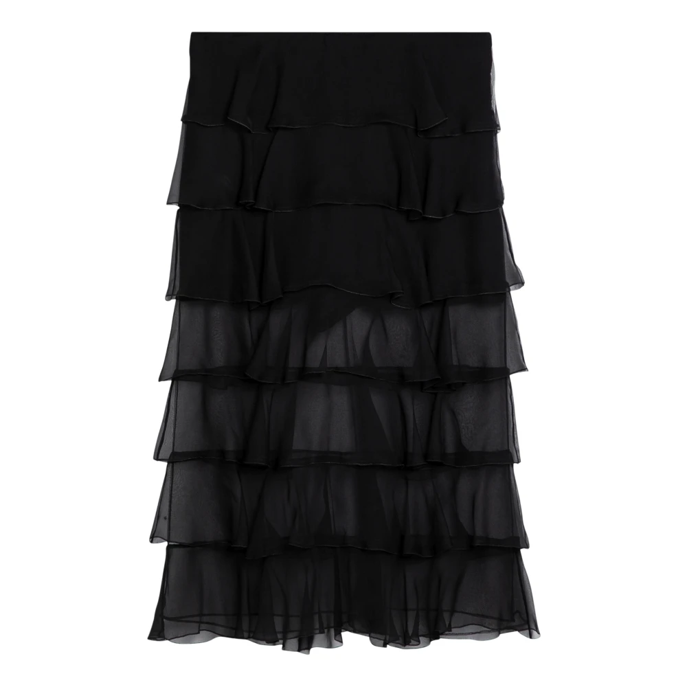Valentino Garavani Lange Rok in Trendy Stijl Black Dames