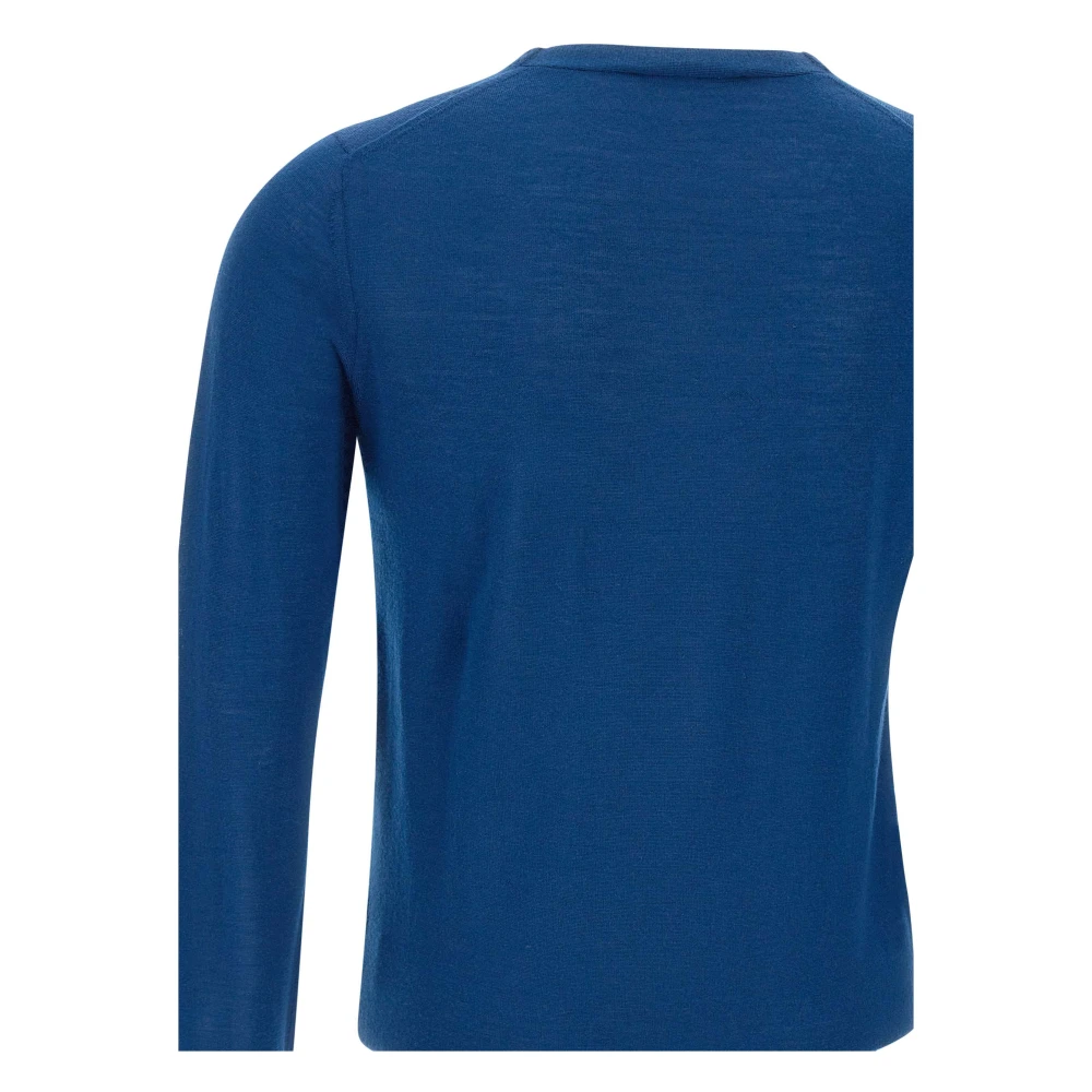 Kangra Blauwe Wol Crew Neck Sweater Blue Heren