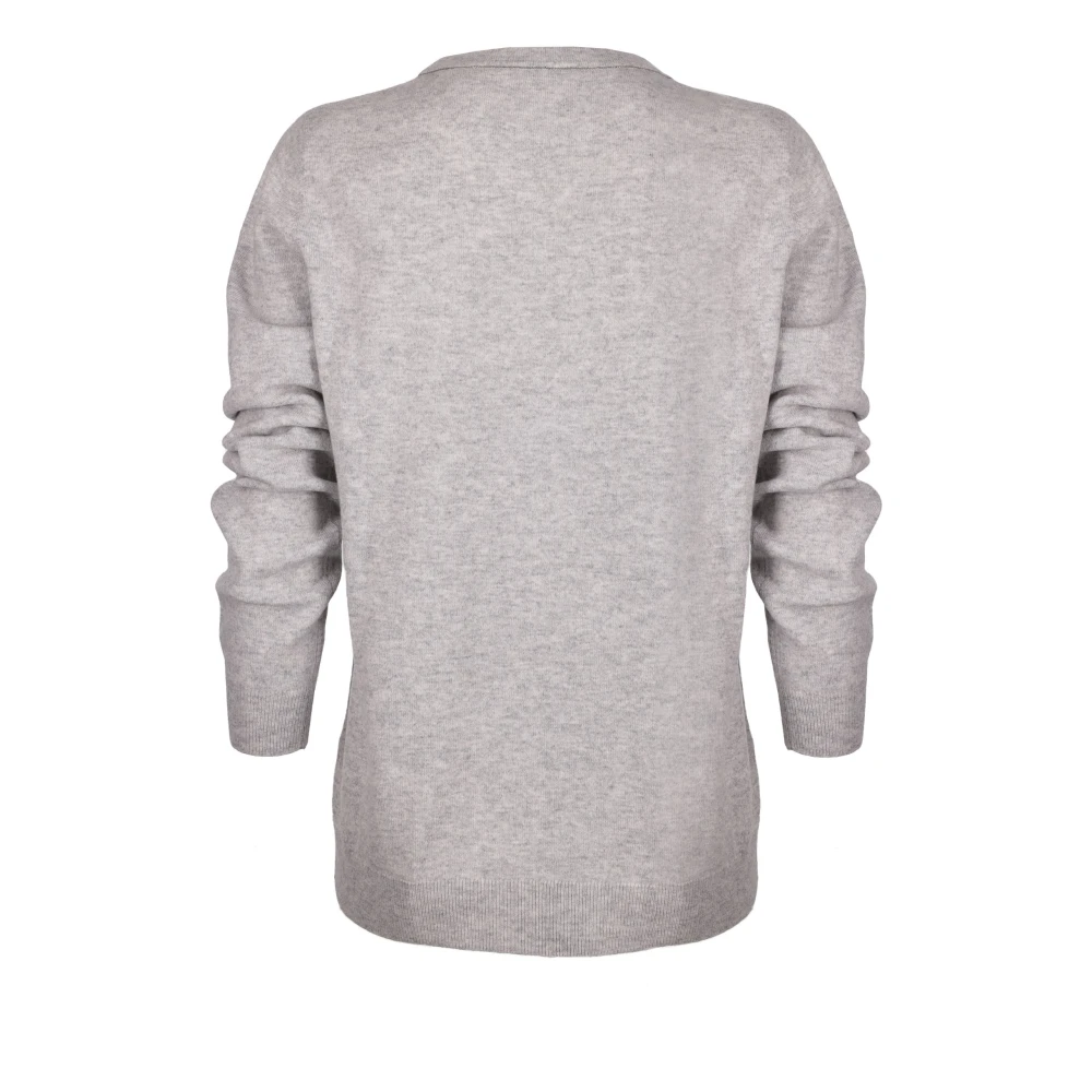 BRUNELLO CUCINELLI Luxe Cashmere Crewneck Sweater Gray Dames