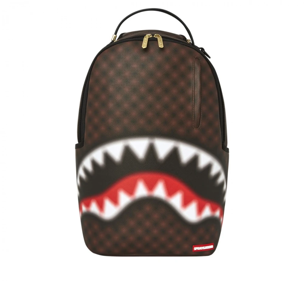 Sprayground Men's Brown Sharks In Paris Blur Backpack - Backpacks - One Size - Bags