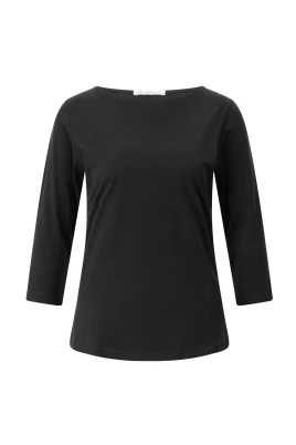 Klassisk bomullst-shirt med 3/4 ärmar