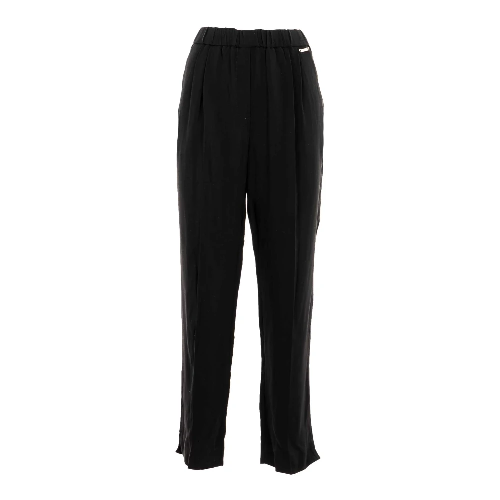 Twinset Effen kleur damesbroek Black Dames