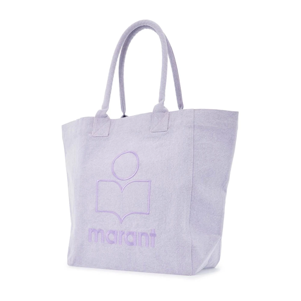 Isabel marant Geborduurde Katoenen Tote Tas Purple Dames