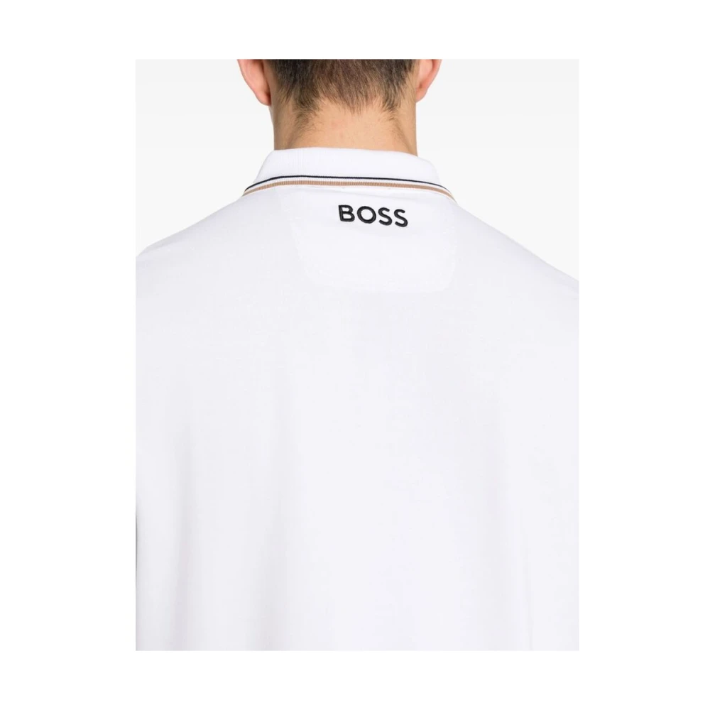 Hugo Boss Polo Sweater van Katoenmix White Heren
