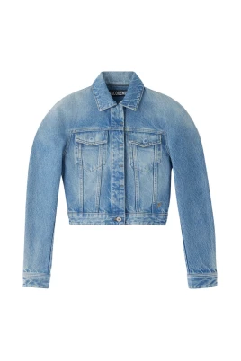 Ljusblå Denim Skjorta med Bröstfickor