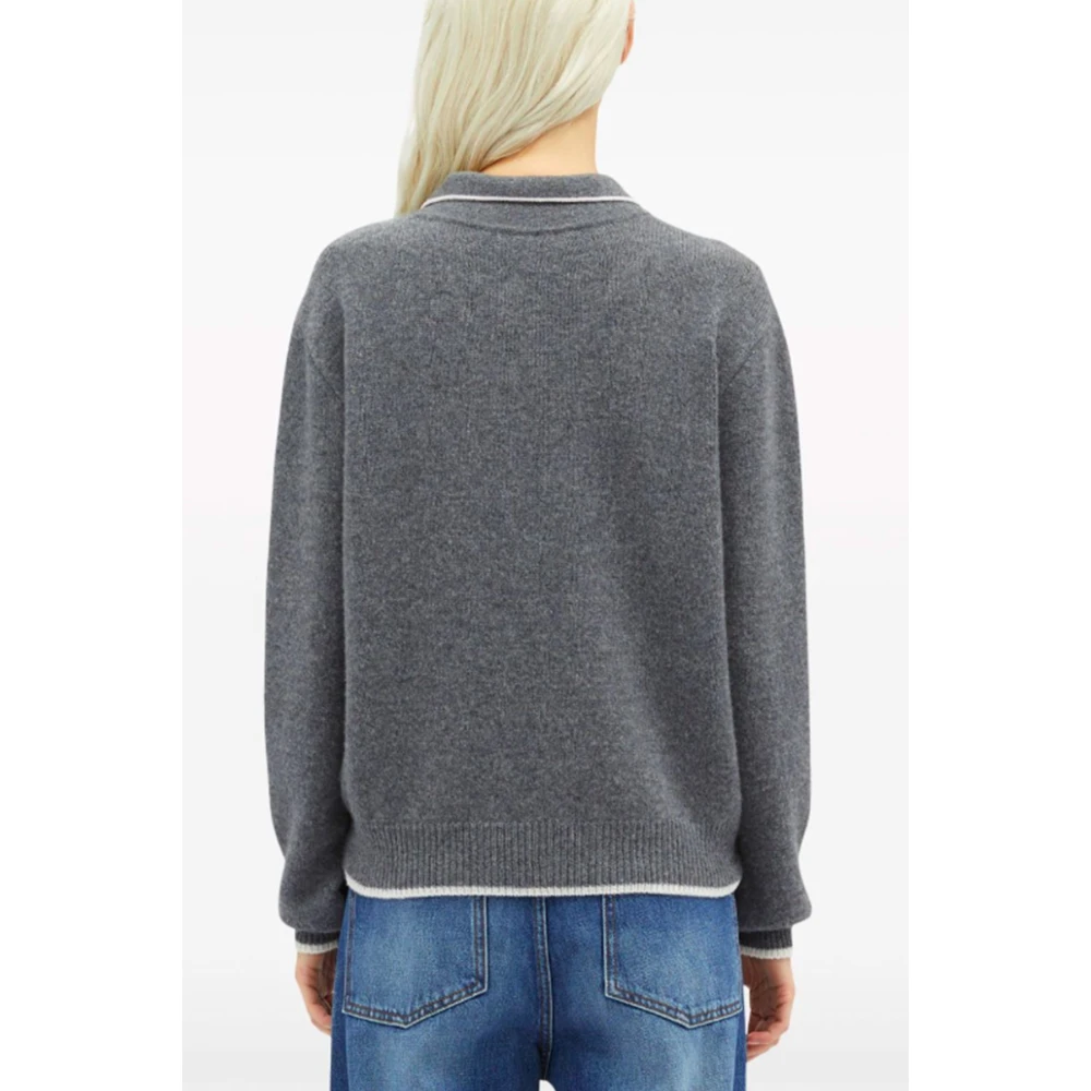 Msgm Grijze Trui met Knoopsluiting Gray Dames