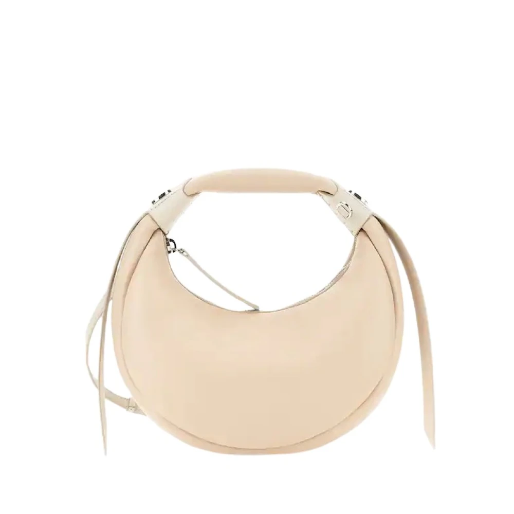 Hogan Zijden Nappa Hobo Tas met Metalen Studs Beige Dames