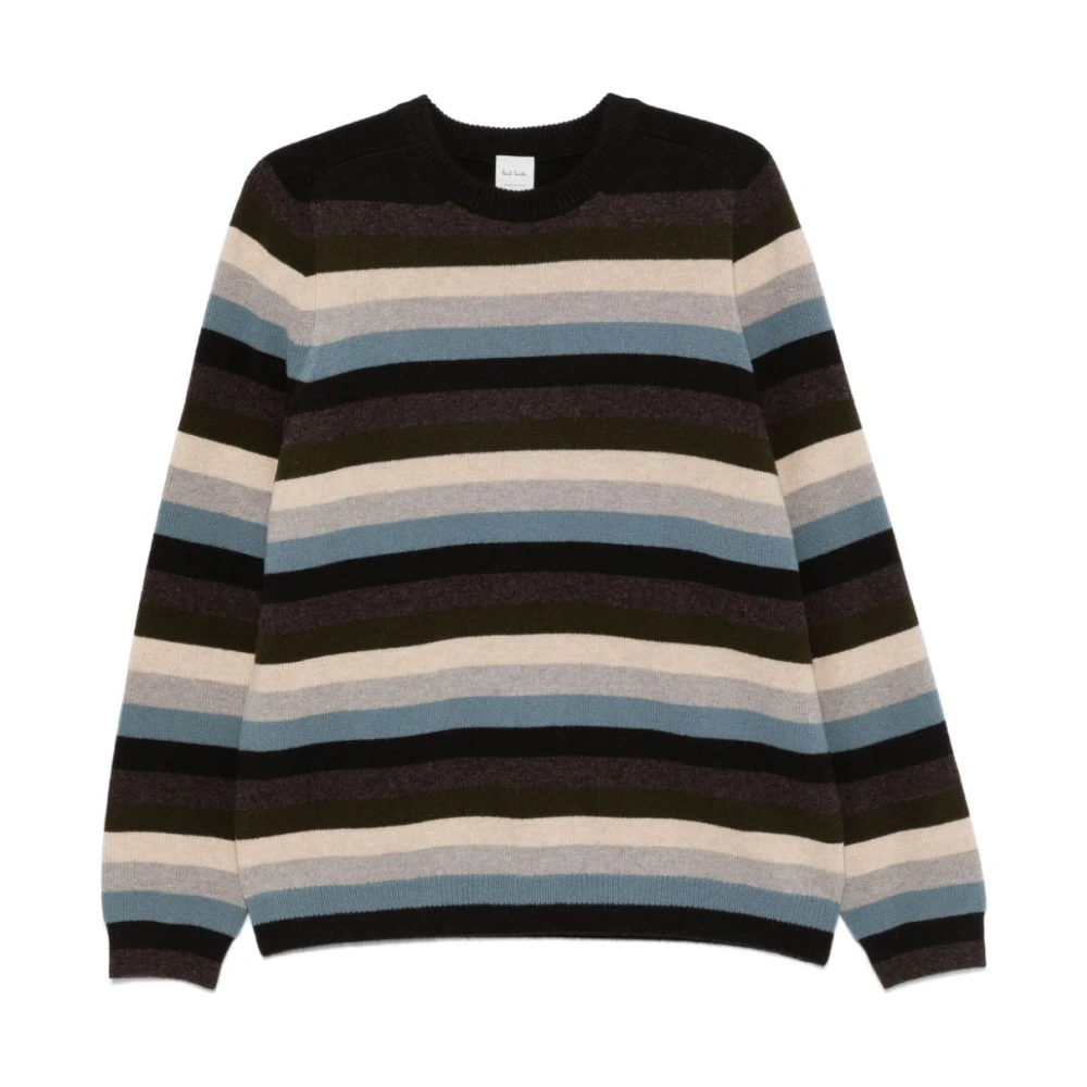 Paul Smith Gestreepte Lamswol Ronde Hals Trui Multicolor Heren