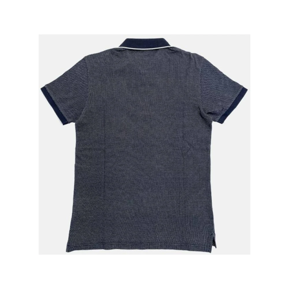 Carolina Herrera Jacquard Katoenen Polo Shirt Logo CH Blue Heren
