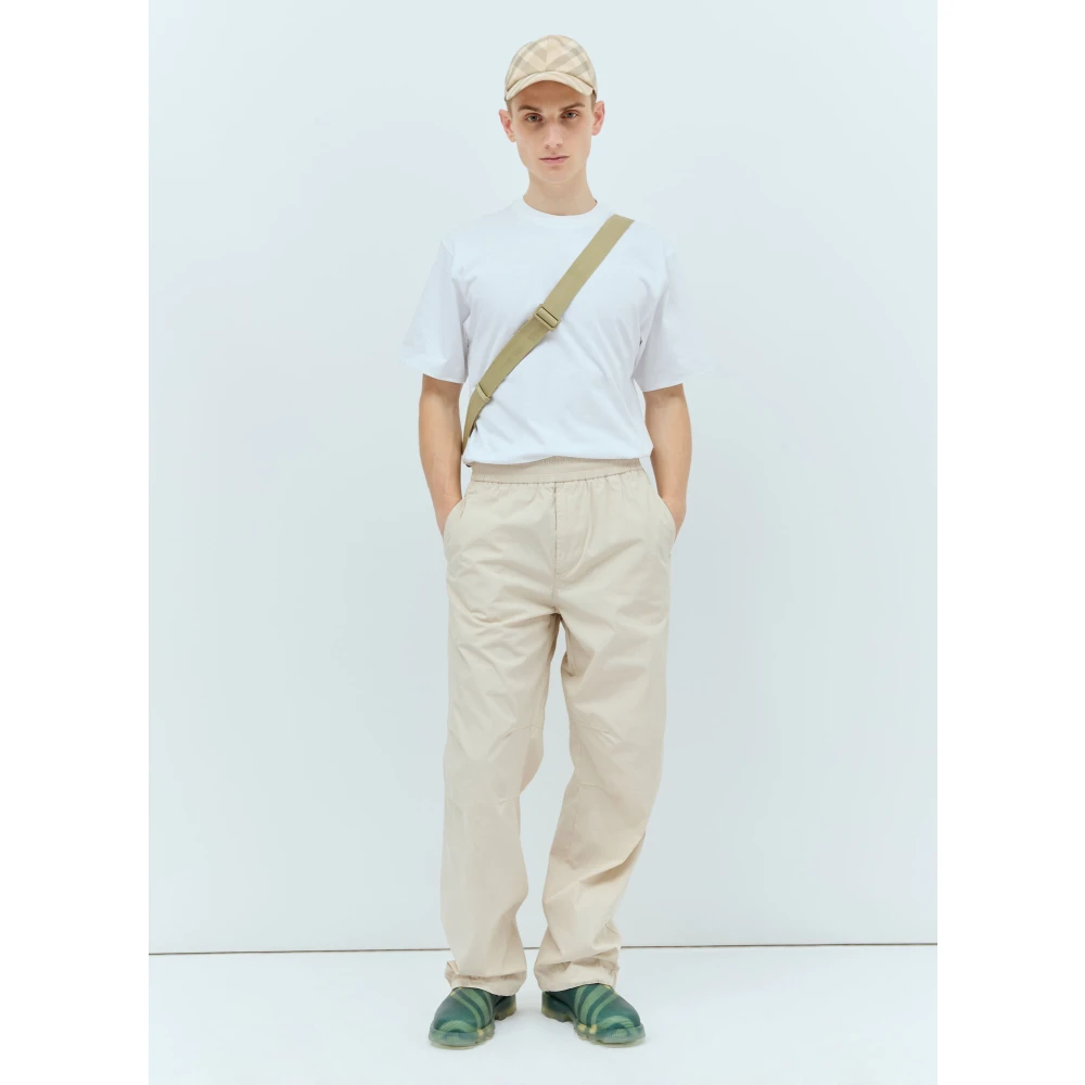 Burberry Katoenmix Elastische Taillebroek Beige Heren