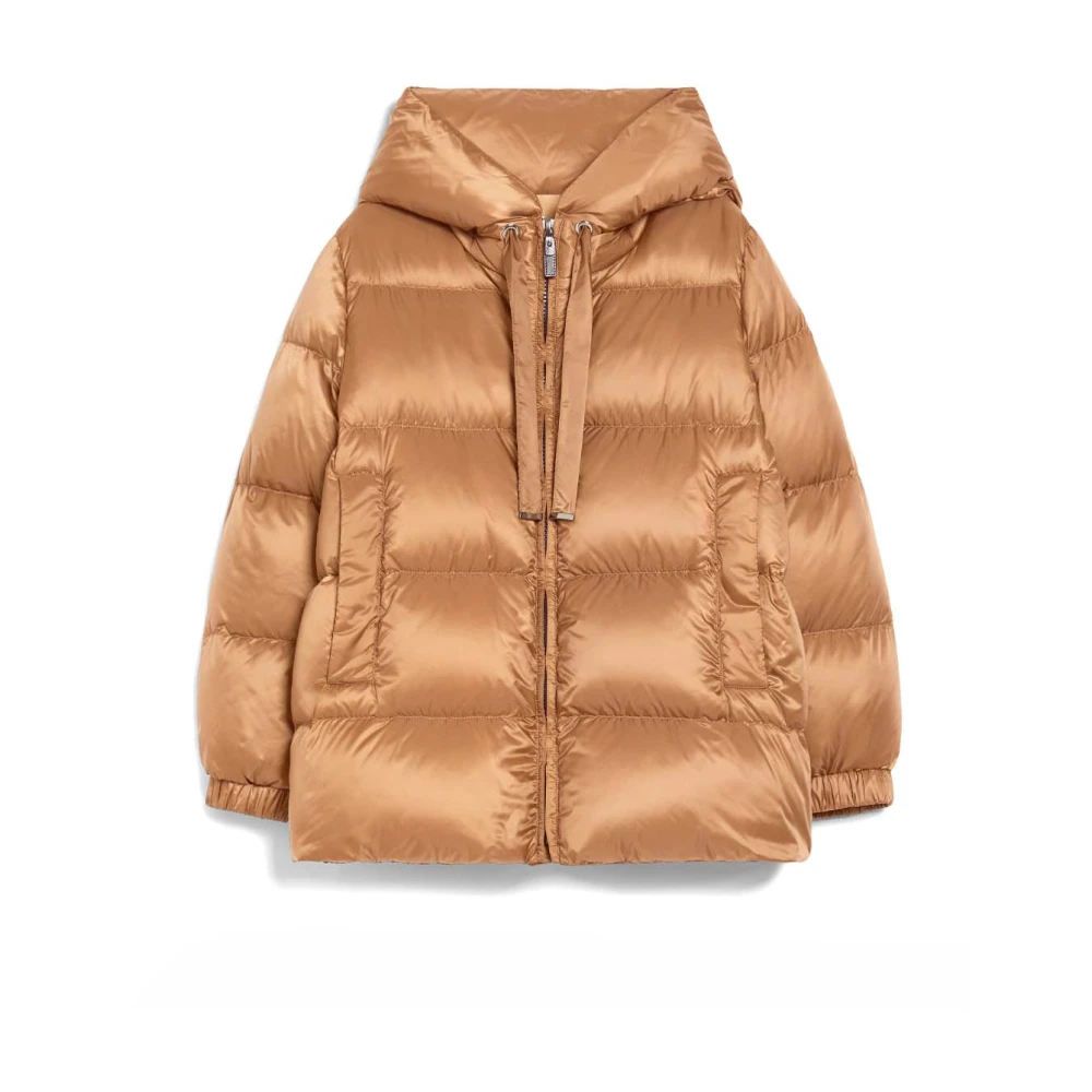 Max Mara Bruine Gewatteerde Donsjas Brown Dames