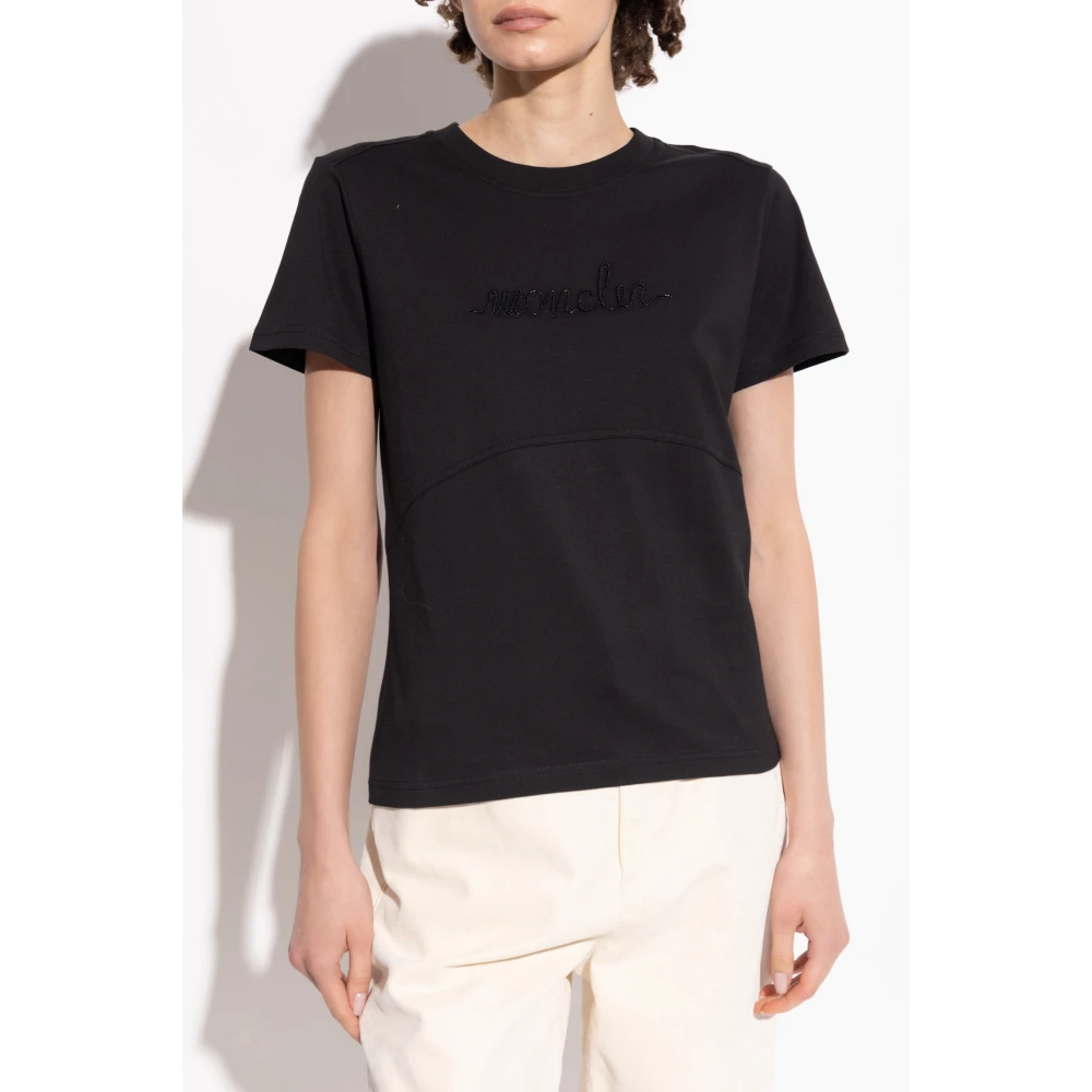 Moncler T-shirt met logo Black Dames
