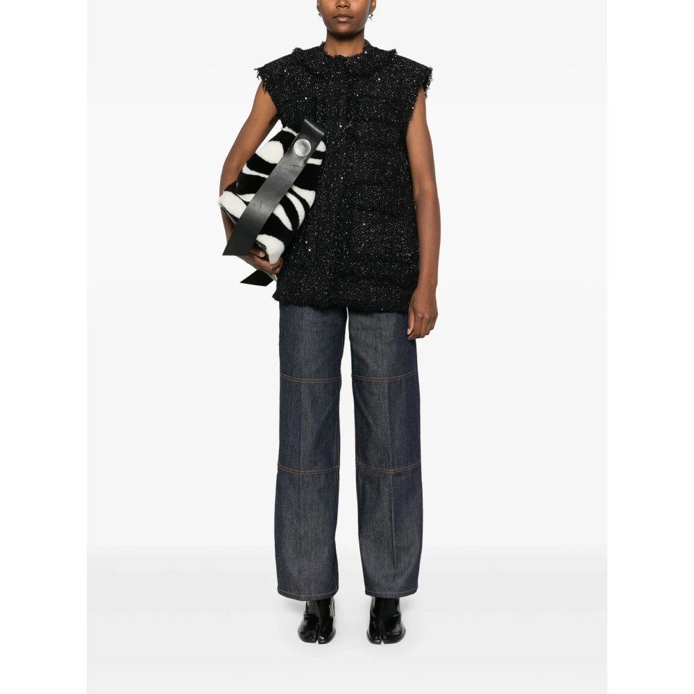 Msgm Stijlvolle Polyester Vest voor Vrouwen Black Dames