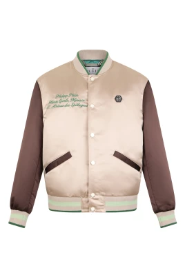 Shiny Satin College Bomber Signature Monte Carlo