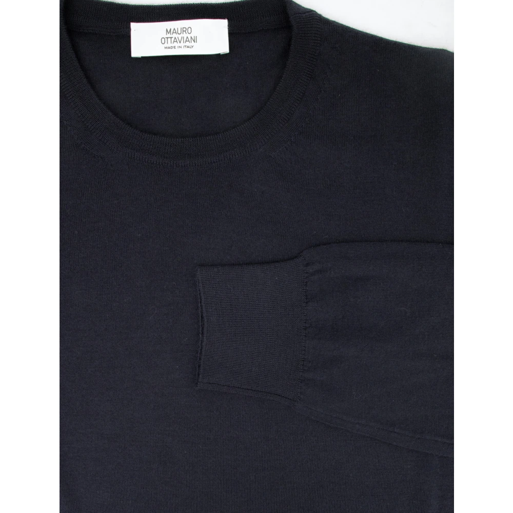 Mauro Ottaviani Elegant Crew Neck Sweater Blue Heren