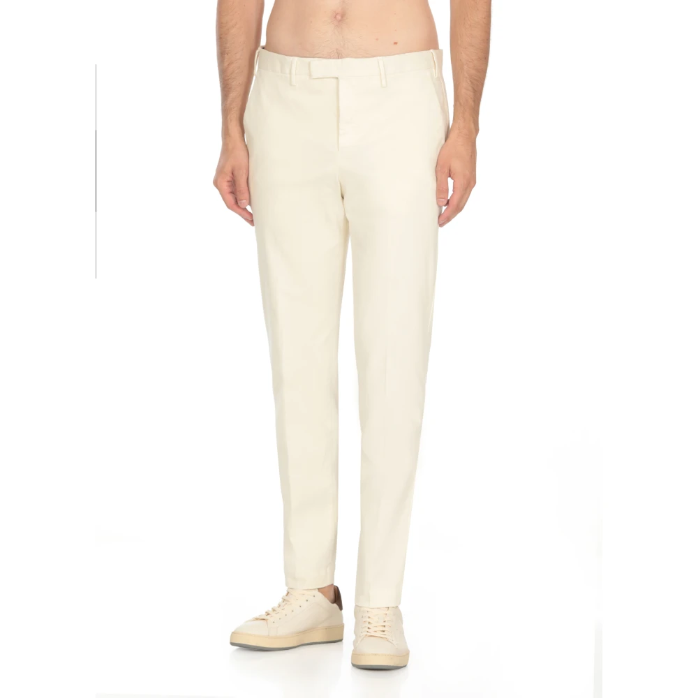 PT Torino Ivoor Katoenen Broek met Zakken Beige Heren