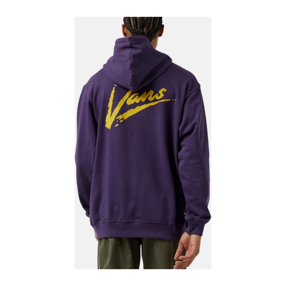 Vans Hoodie met Voorzak en Logo Purple Heren