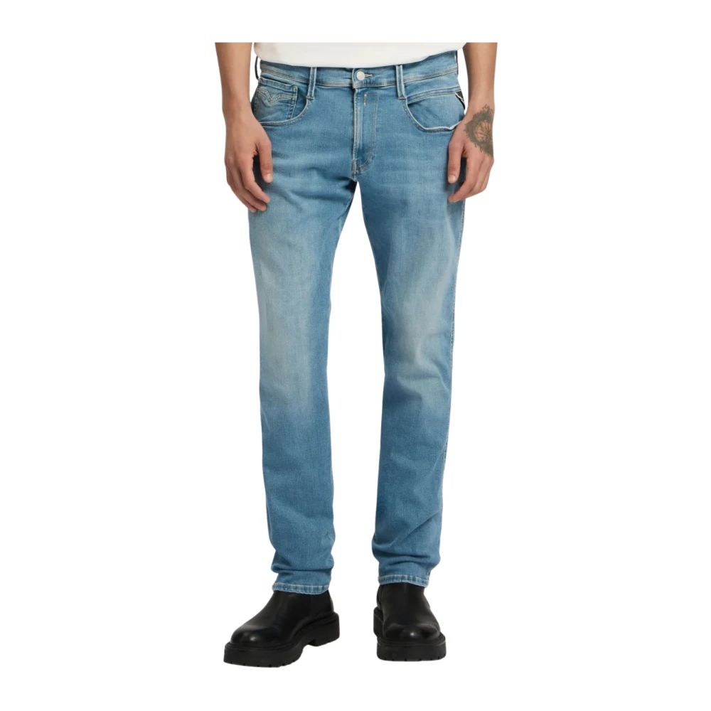 Replay Men's Blue Anbass Slim-Fit Jeans