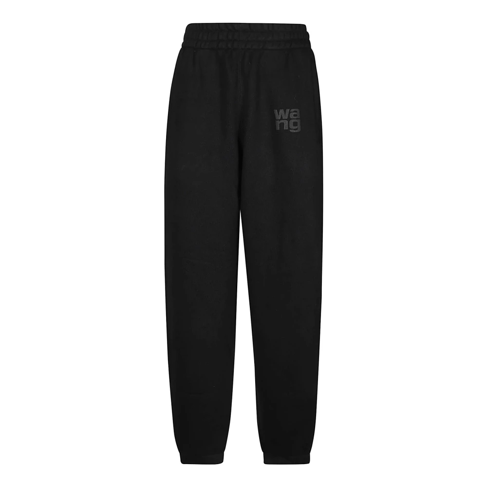 T by Alexander Wang Logo Terry Sweatpant Klassieke Stijl Black Dames