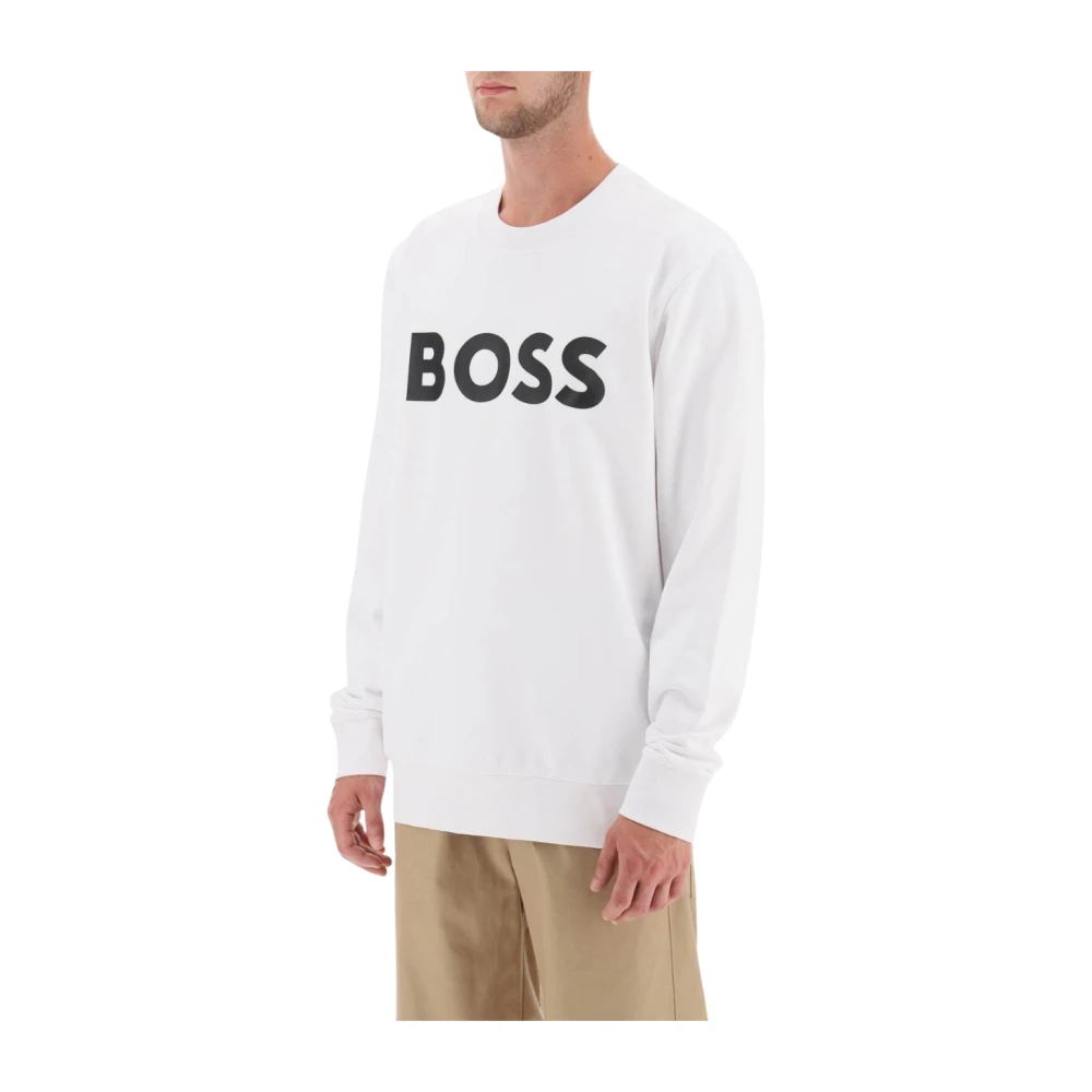 Hugo Boss Sweatshirt met ronde hals White Heren
