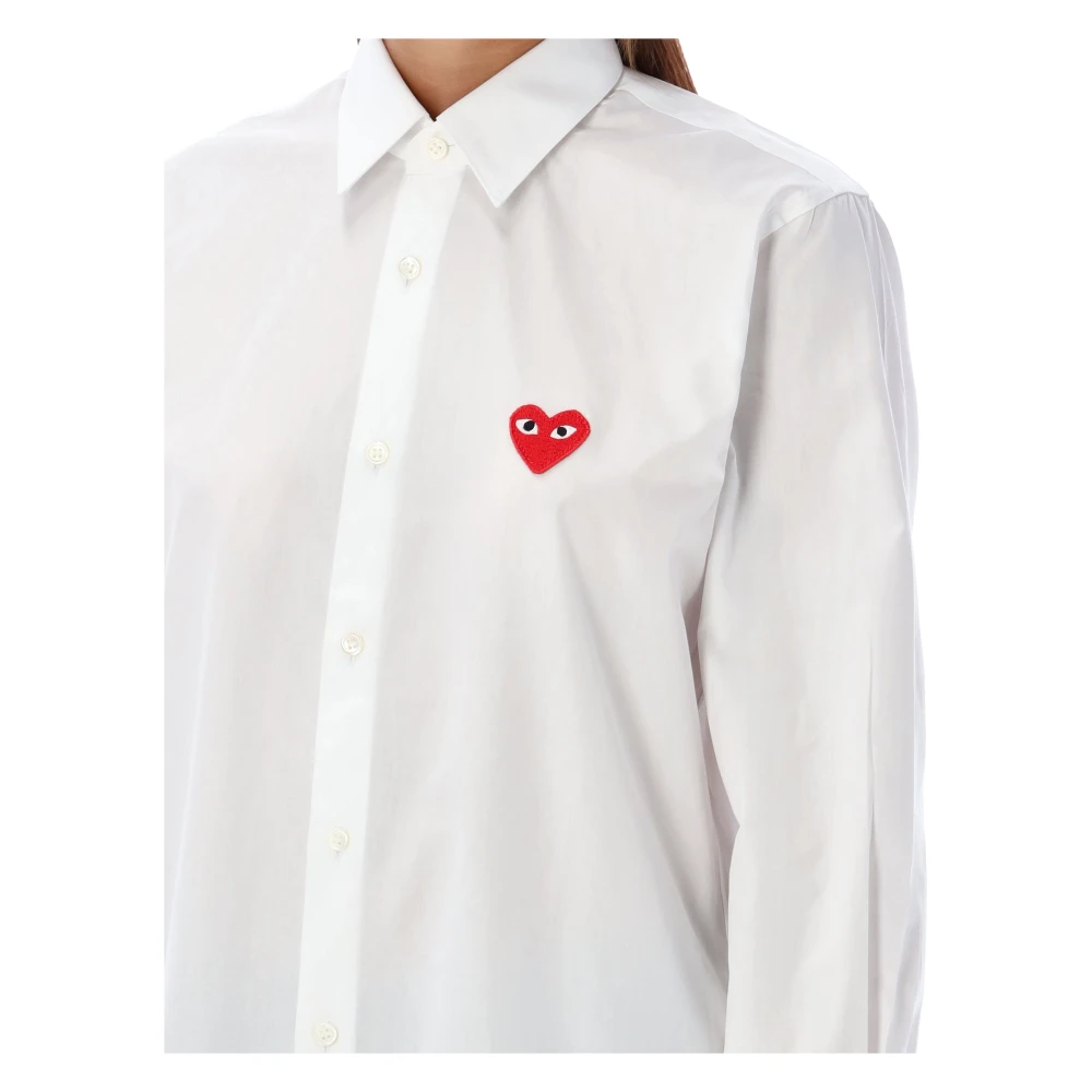Comme des Garçons Wit Hart Patch Shirt White Dames