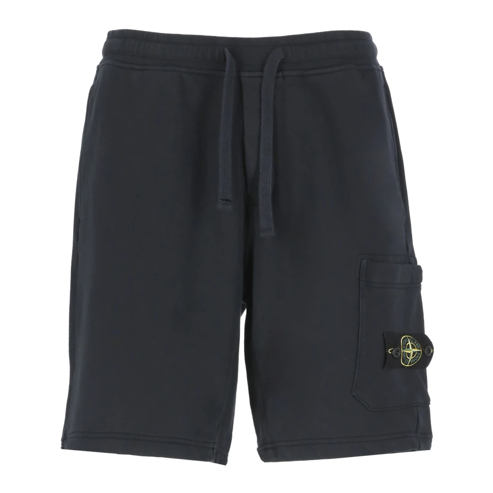 Stone Island Blauwe Bermuda Shorts van Katoen met Zakken Blue Heren
