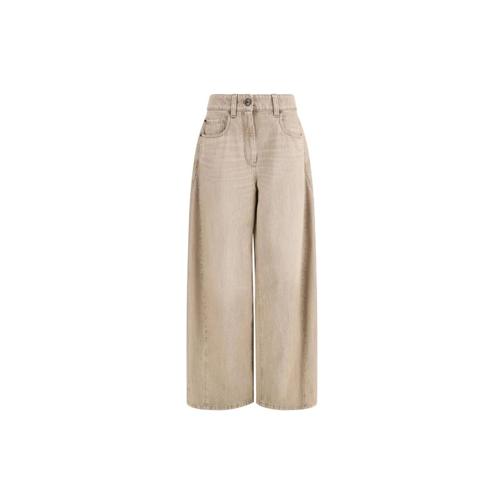 Brunello Cucinelli Women's Beige Authentic Denim Trousers