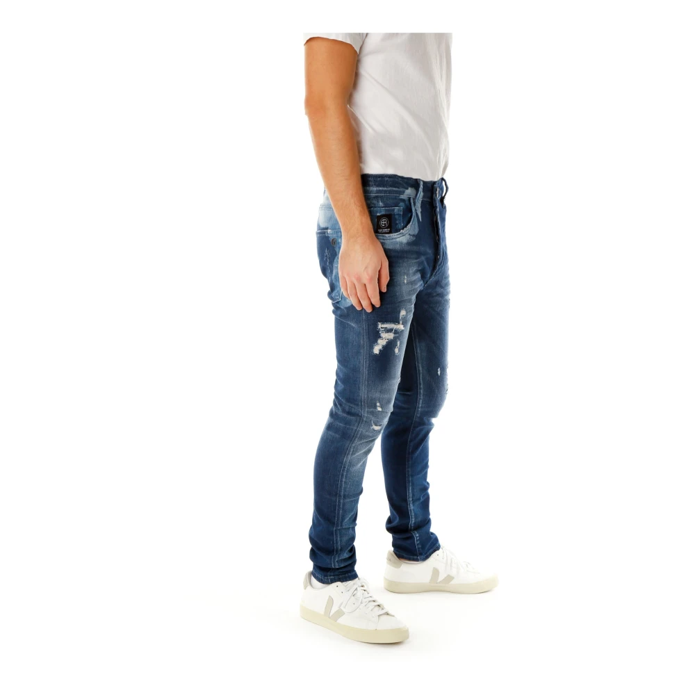 Elias Rumelis Slim Fit Jeans met gebruikte effecten Blue Heren