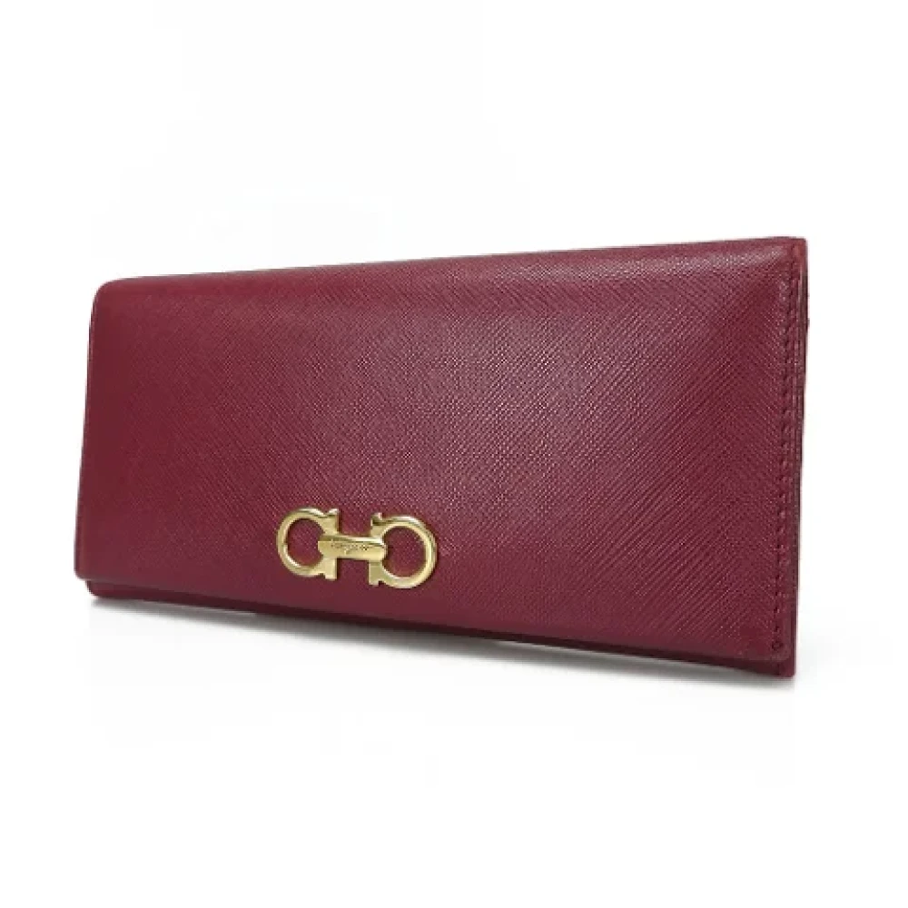 Salvatore Ferragamo Pre-owned Leather wallets Red Dames