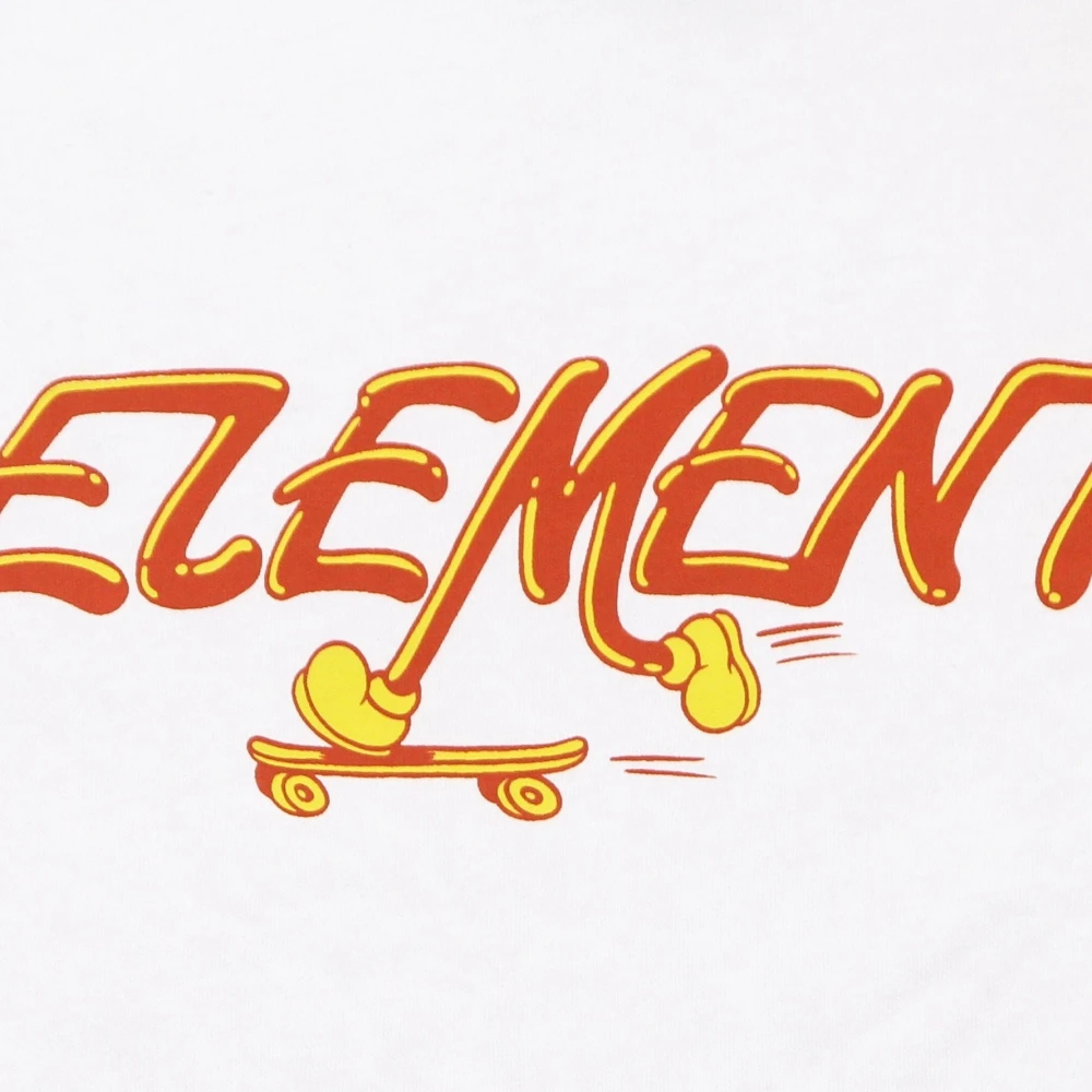 Element Wit Crew Neck Tee met Logo White Heren
