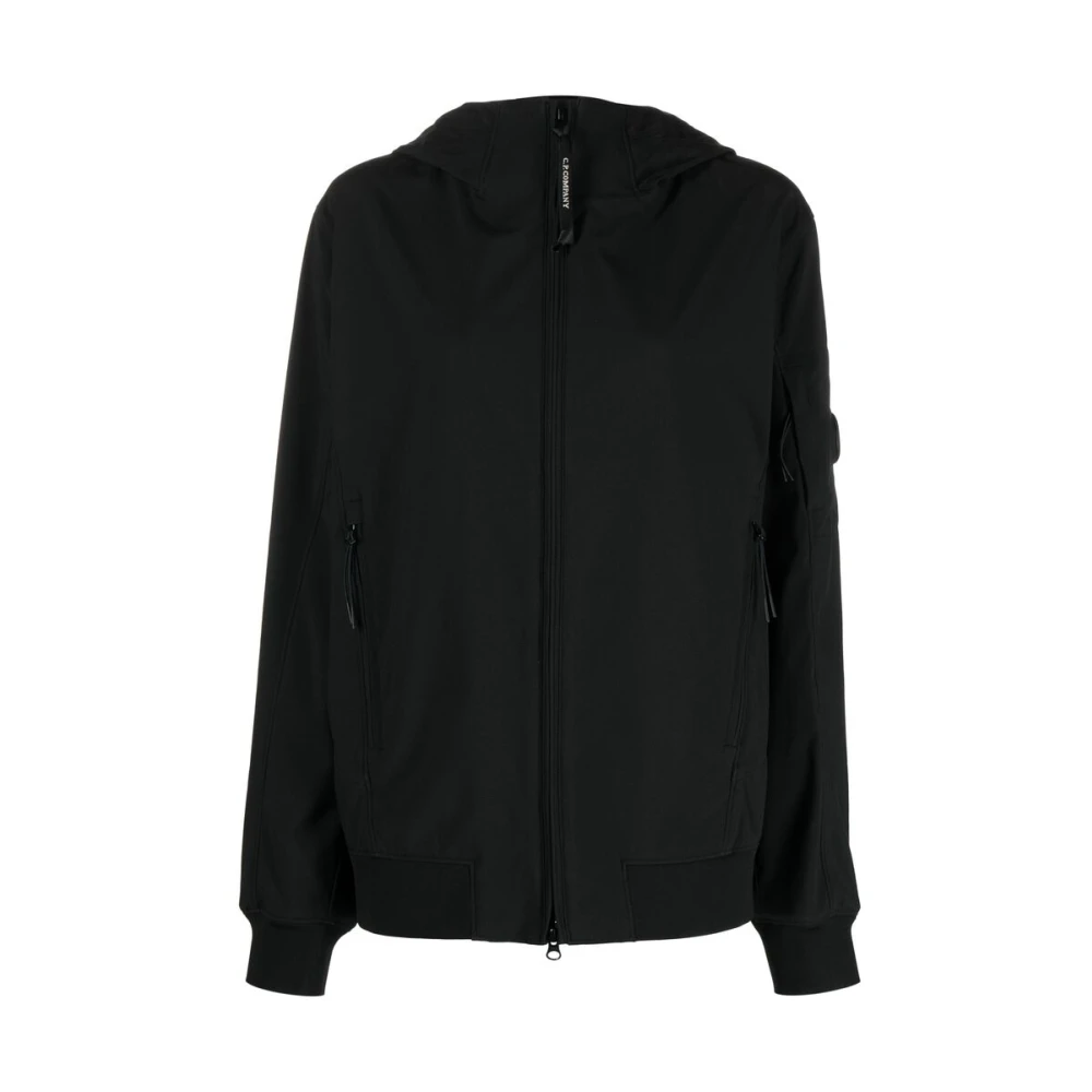 C.P. Company Zwarte Lens Detail Hoodie Jas Black Heren