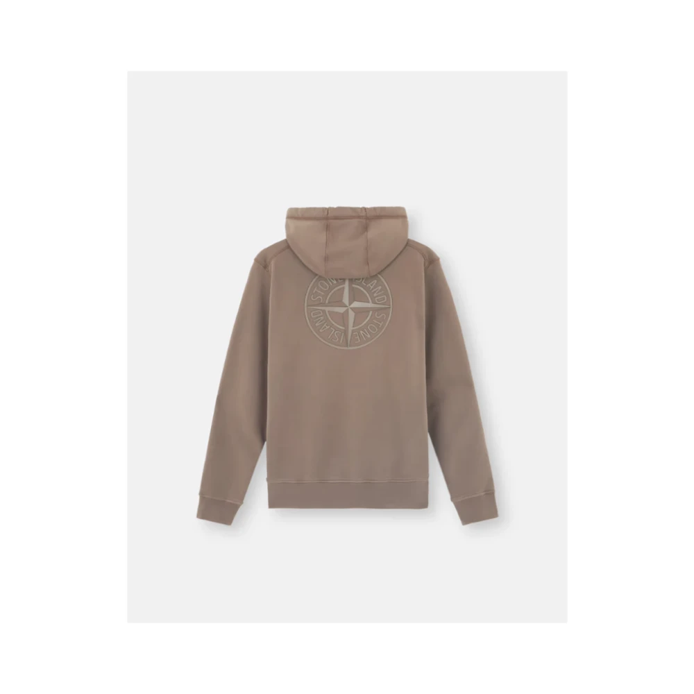 Stone Island Bruine hoodie met logoprint Brown Heren
