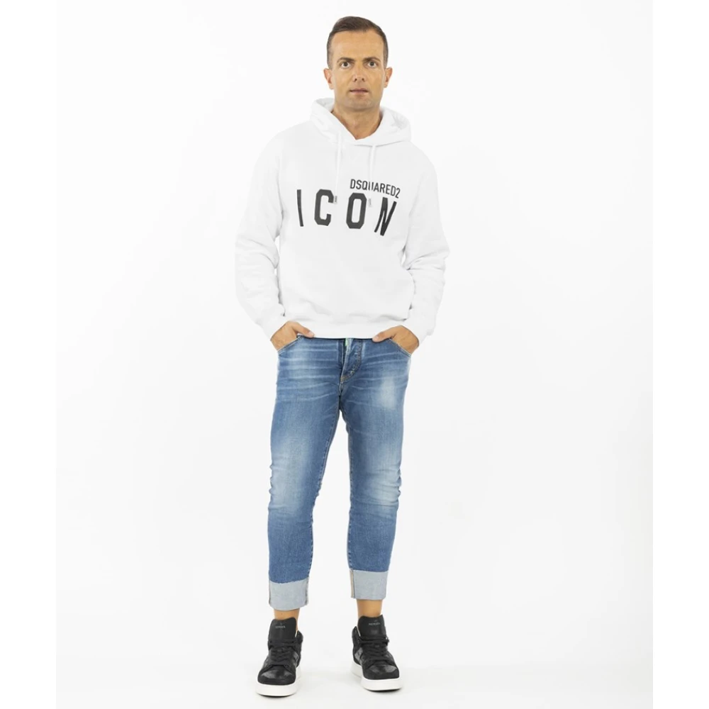 Dsquared2 Icon Hoodie met verstelbaar trekkoord White Heren
