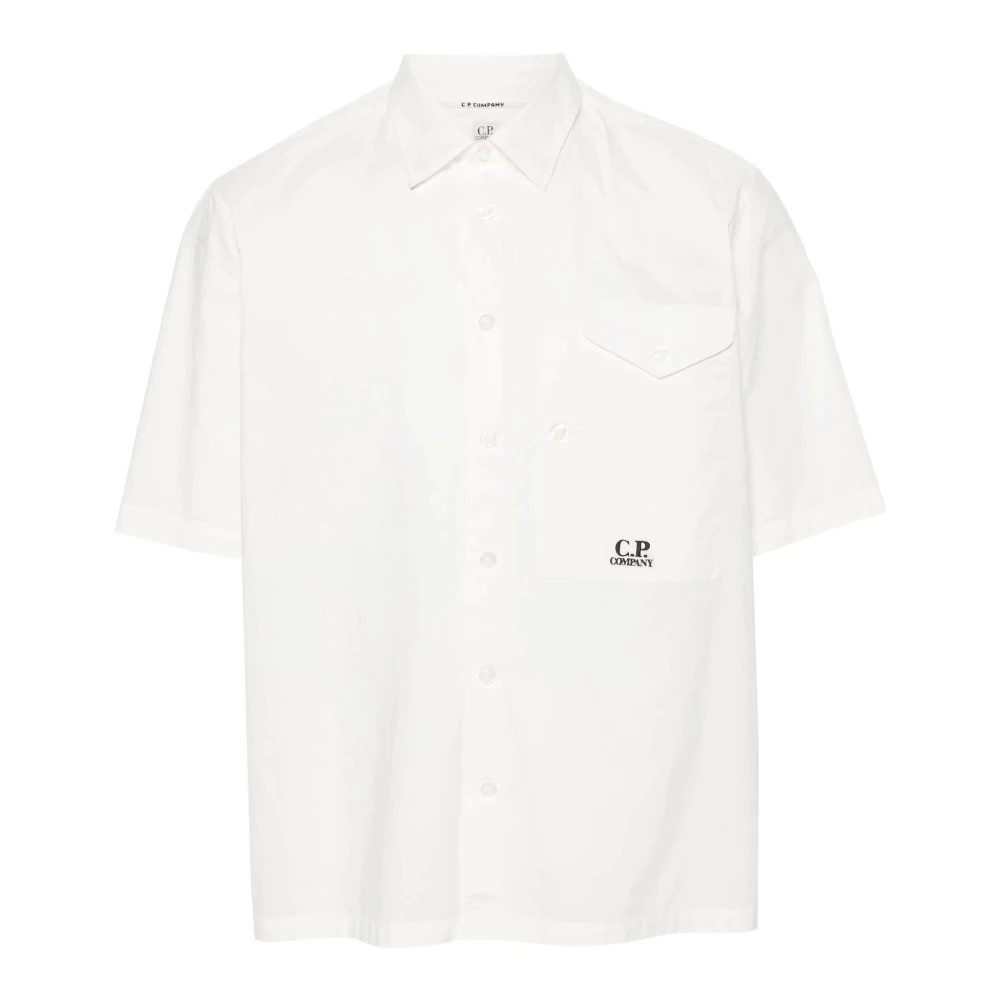 C.P. Company Witte Katoenen Popeline Overhemd White Heren